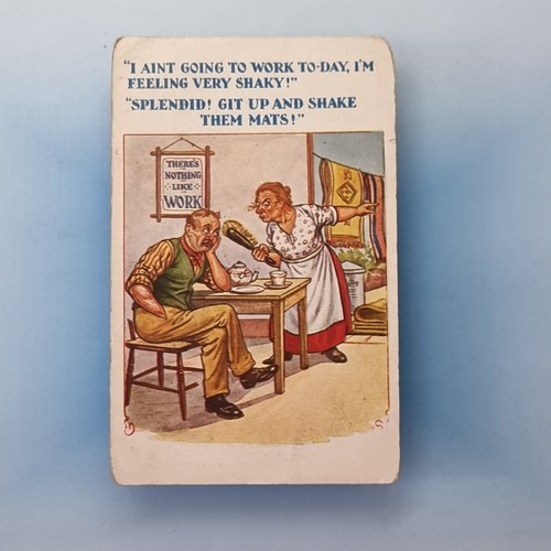 Comic postcard c1930 lazy - comic,