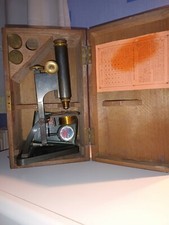 antique microscope brass R J