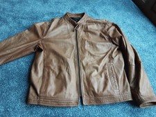 Vera Pelle Soft Butter Leather Biker Jacket Brown Size Large Mens