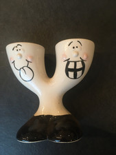 Double Egg Cup with Feet and Faces