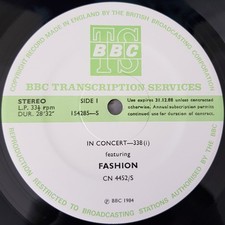 Fashion / Wang Chung - In Concert-338 LP 1984 BBC Transcription Services VG+/