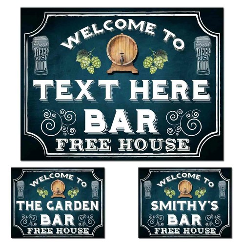 Personalised pub sign plaque - pub,