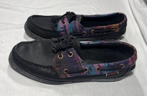 Sebago docksides black tribal - black,