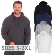Mens Plain Pullover Hoodie Long Sleeved Hooded Oversized Sweatshirt Sweats S-3XL