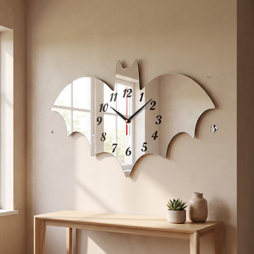 Bat shaped wall - wall, clock