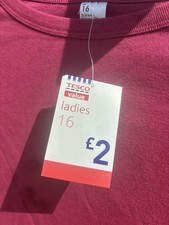 Vintage 90s Ladies Tesco Pink Top With Long Sleeves