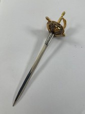 Brass And Chrome Decorative Sword Letter Opener 7"