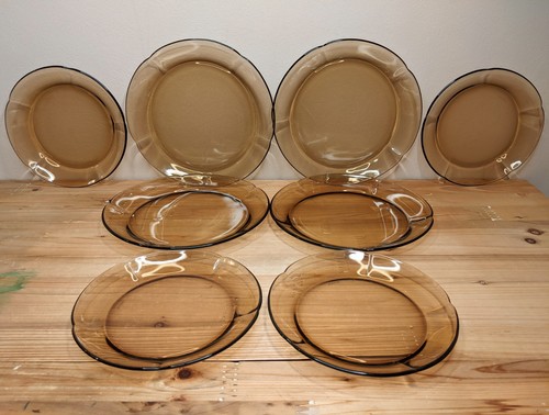 70s vintage plate set - set, smoked