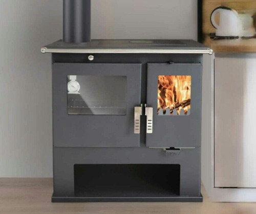 Wood burning cooker stove - burning,