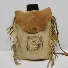Vintage toy canteen leather