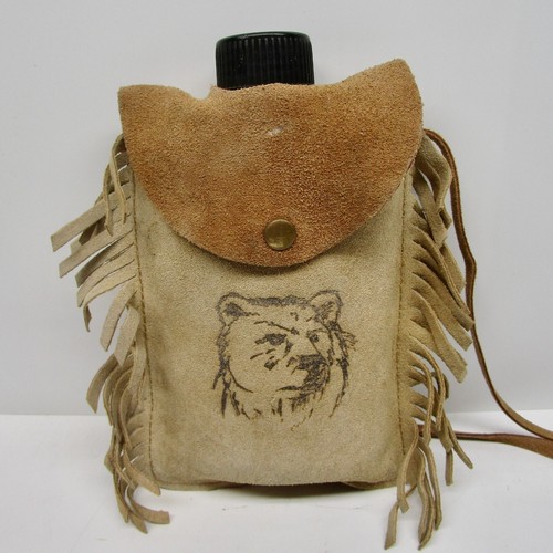 Vintage toy canteen - , leather