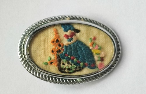 Vintage petit point brooch