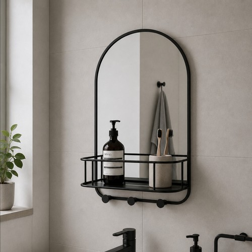 Bathroom mirror with - mirror, metal