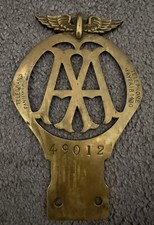 Original Brass AA Badge From 1911