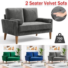 2 Seater Velvet Sofa with 2