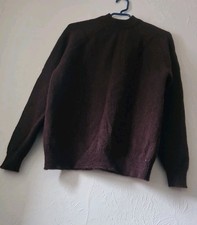 Shetland Wood Made In Scotland Round Neck Jumper Brown Unworn