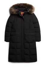 Superdry Women's Black Everest Longline Puffer Coat  rrp £160.