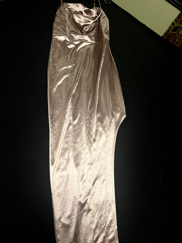 Long rose gold colored dress - rose,