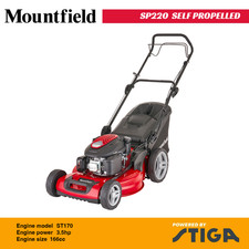EX MOUNTFIELD SP220 SELF PROPELLED PETROL LAWNMOWER 21in/51cm DECK 166cc Stiga