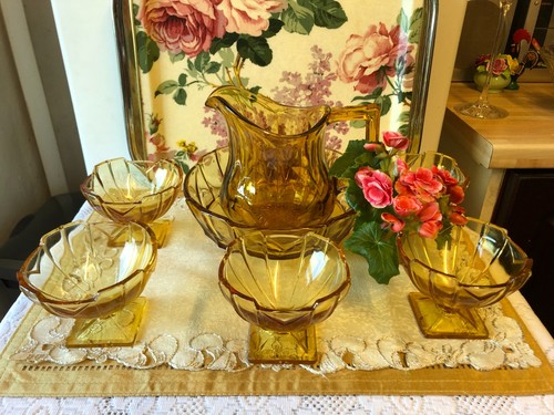 Art deco sowerby amber - art, glass