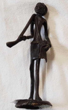 Old Unique African Bronze Male Statue Sculpture Figure Tribal