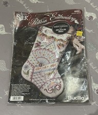 Silk Ribbon Embroidery Christmas Stocking Kit