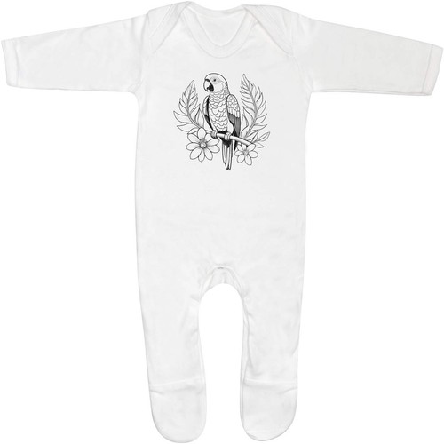 Summer parrot baby sleepsuit - 'summer, parrot'