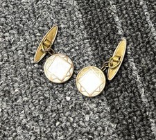 Vintage Mother Of Pearl Art Deco Cuff Links