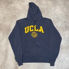 Champion Hoodie Mens Small UCLA Pullover Vintage Embroidered Sweatshirt, Navy