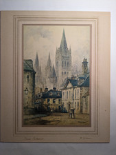 Vintage F Robson Print picture Truro Cathedral  1920s art