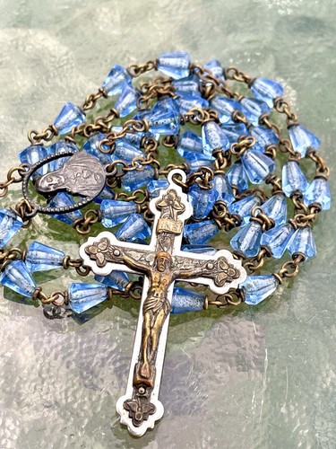 Vintage old blue crystal glass - vintage,