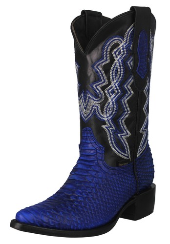 Mens blue cowboy boots - cowboy, leather