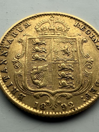 1892 gold half sovereign queen - 1892,