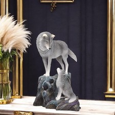 Guidance Ornament Wolf and Pup Figurine Statue Ornament Sculpture