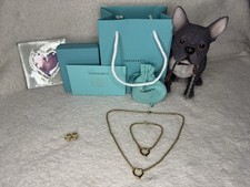 Tiffany Open Heart Elsa Peretti Gold 3 Piece Set Necklace, Bracelet & Earrings