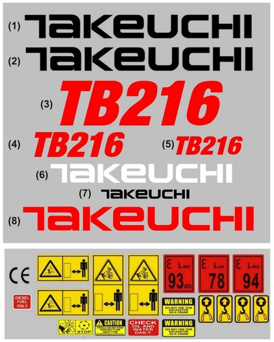 Decal sticker set takeuchi - set,