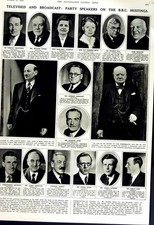 Old Vintage Print 1951 Attlee Hill Woolton Foot Byers Grimond Parliament 20th