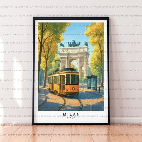 Milan unframed illustration - milan,