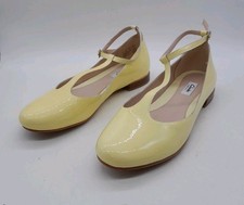 Womens Clarks Narrative Patent Mary Jane Flat Shoes Yellow