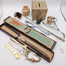 Job Lot Collectables Silver Plate, Stone Vase, Cat Ornament Candle Snuffer x13