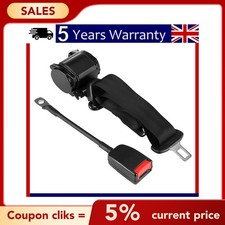 Universal 3 Point Seat Belts Safety Belt 4m Length Retractable Long Strap Black