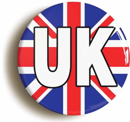 British flag badge button - uk,
