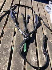 CLEARANCE NEW 3 POINT BREASTPLATE  BLACK LEATHER BLUE ELASTIC FULL SIZE WAS £60