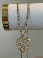 Large 9K Vintage CZ Heart