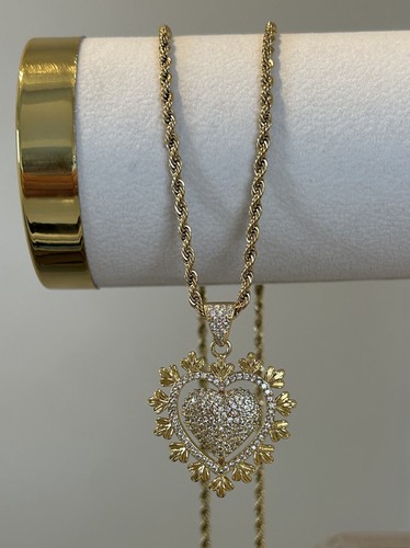 Large vintage heart - large, cz