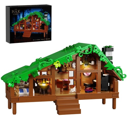 Folk cabin building - cabin, blocks