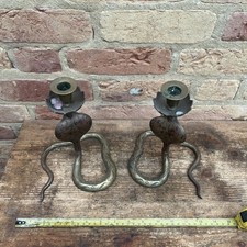 2 Vintage Solid Brass Cobra