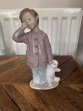 NAO Figurine 1139 Sleepy Head Boy With Teddy Bear 