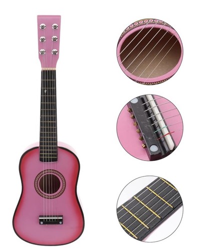 Kids acoustic guitar pink - 23",