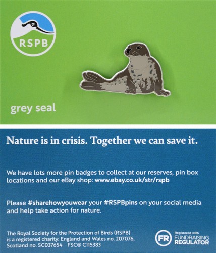 Rspb pin badge - rspb, grey